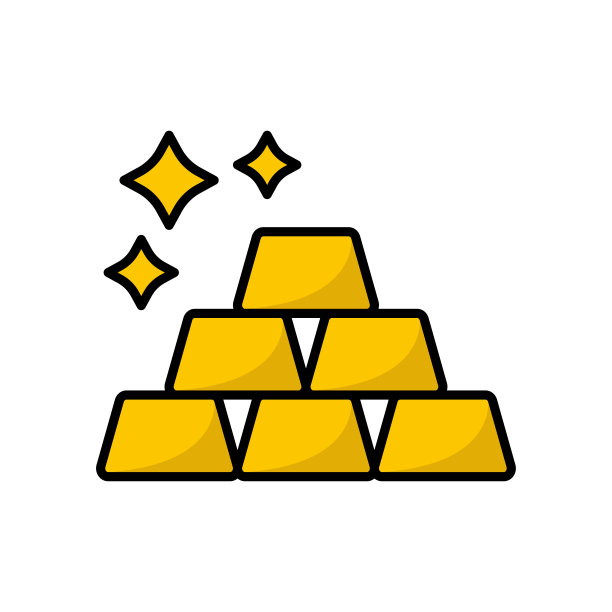 金条图标矢量设计模板在白色背景图片下载