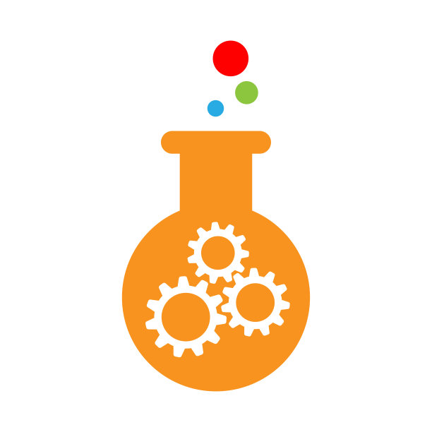 实验室烧瓶矢量标志模板图片下载