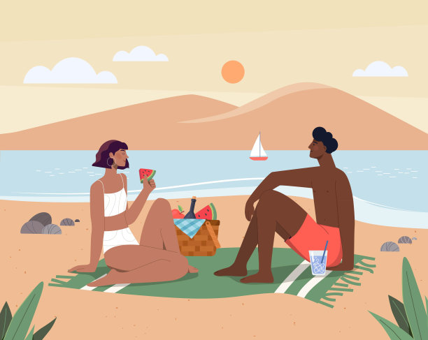 海滩野餐图片下载