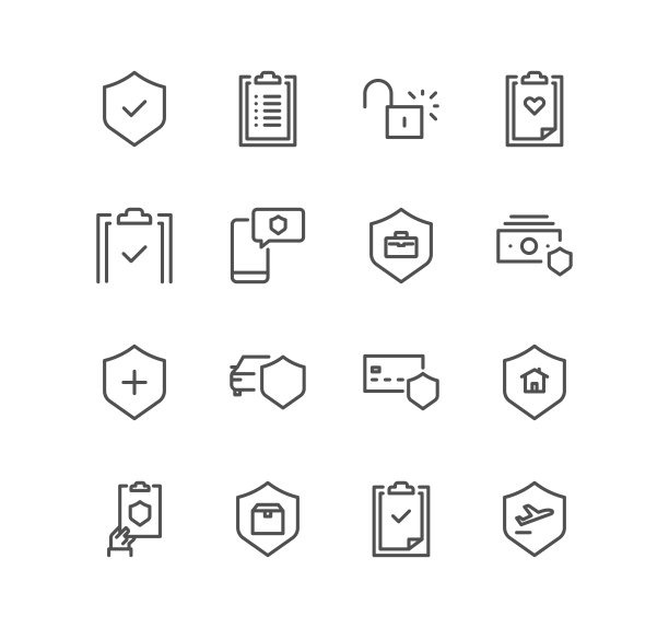 设置保险及相关图标。图片下载