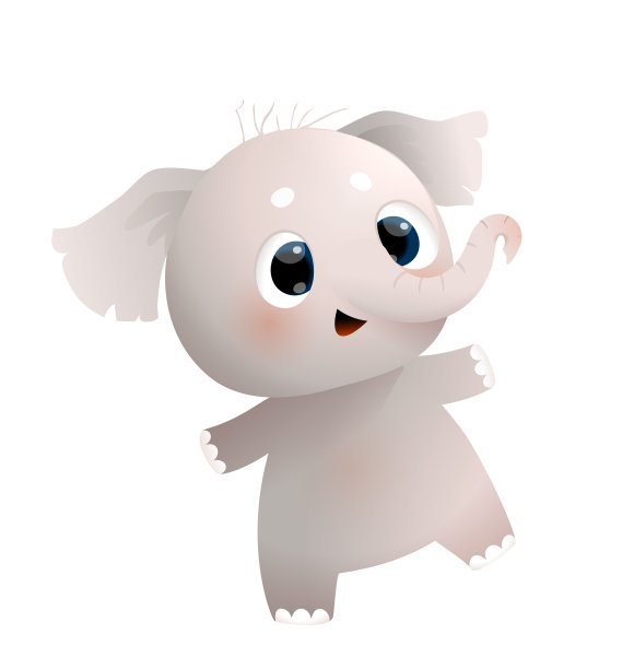 可爱的跳舞婴儿大象字符的儿童图片下载