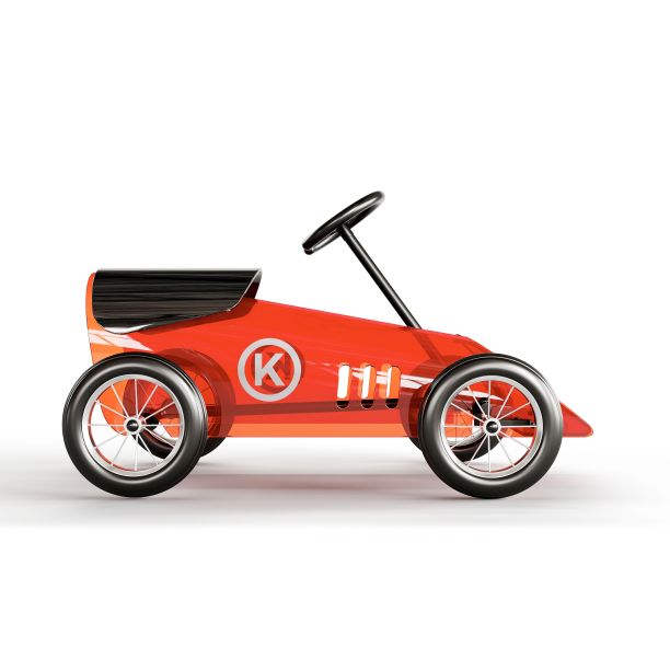 一个玩具车孤立在一个白色背景的3d插图图片下载