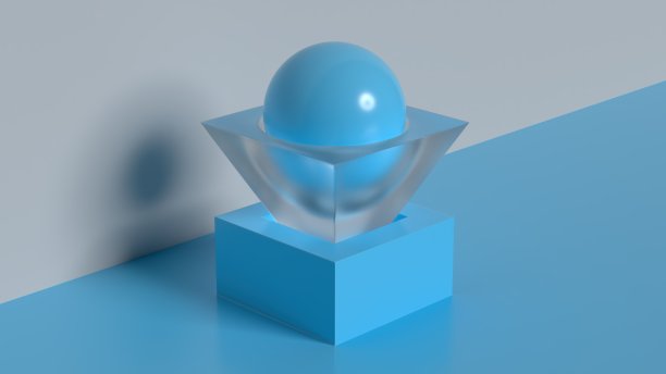 蓝色的球体，抽象的现代潮流背景，商业，技术图片下载