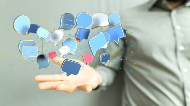 人手持智能手机，在网上在线查看电子邮件的3d设计。图片下载