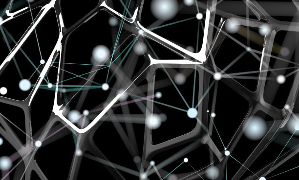 神经网络三维插图。大数据与网络安全图片下载