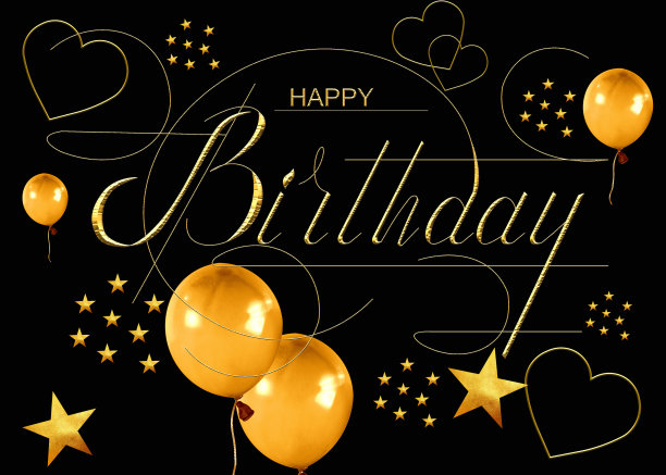 漂亮的生日贺卡。适合成人和儿童。三维演示图片下载