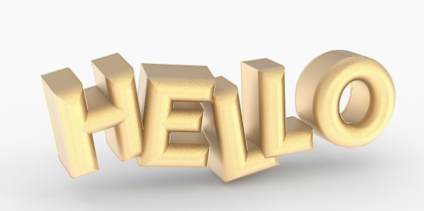 单词“hello”在白色背景下的3D渲染图片下载