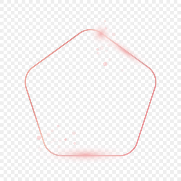 玫瑰金发光圆形五边形框架图片下载