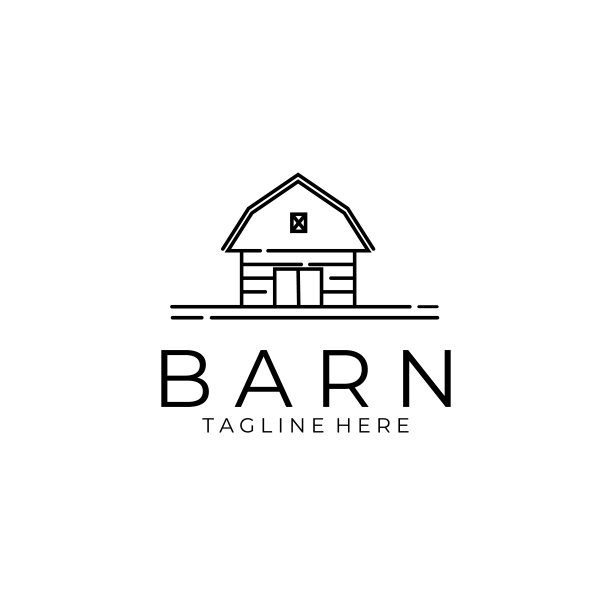 谷仓线条艺术符号矢量图标符号插图设计图片下载