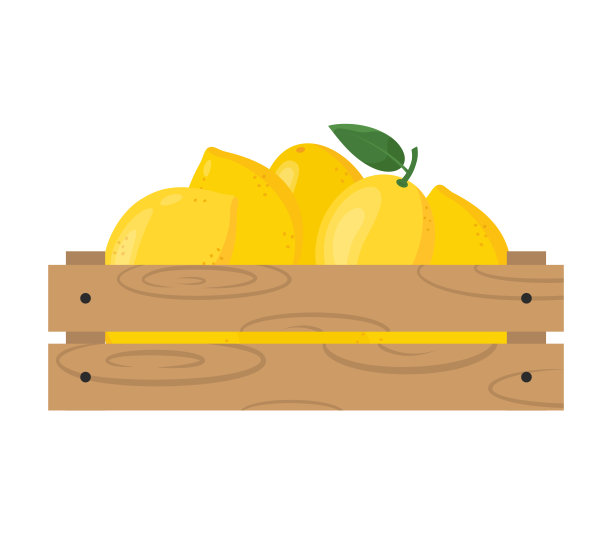 装着新鲜柠檬的木箱。农贸市场，健康饮食或热带水果主题。图片下载