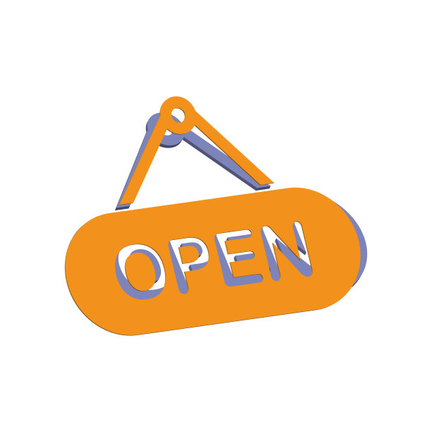 图解打开符号图标的矢量图形图片下载