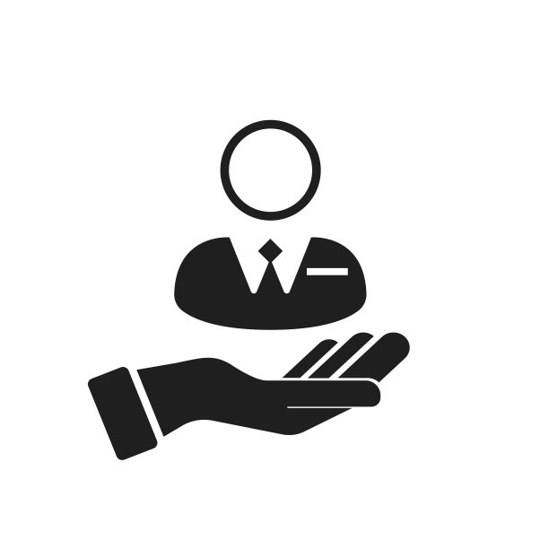 手握一个人的图标。矢量图图片下载