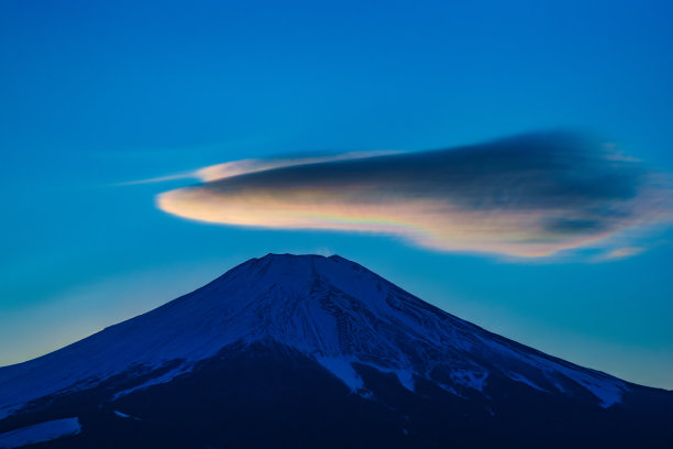 富士山的彩虹云图片下载