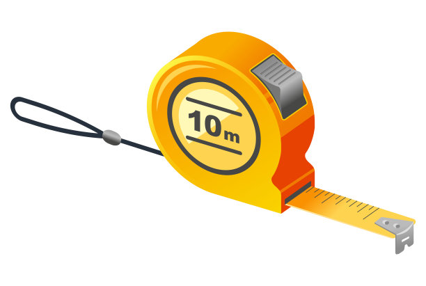 用于测量尺寸的大量黄色施工胶带。平面矢量图。图片下载