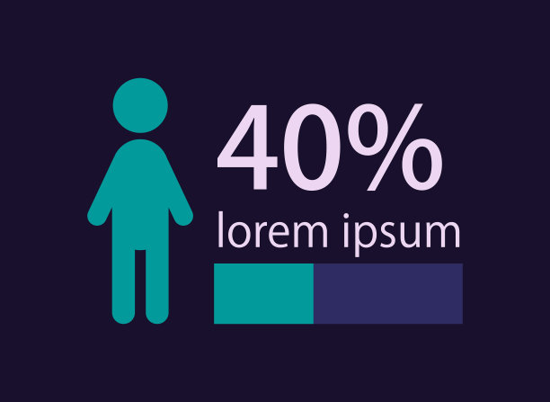 男性部分信息图表设计模板的黑暗主题图片下载