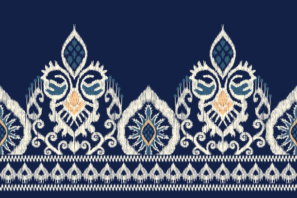 伊卡特花涡纹刺绣图片下载