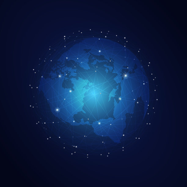 全球地球网络连接矢量设计图片下载