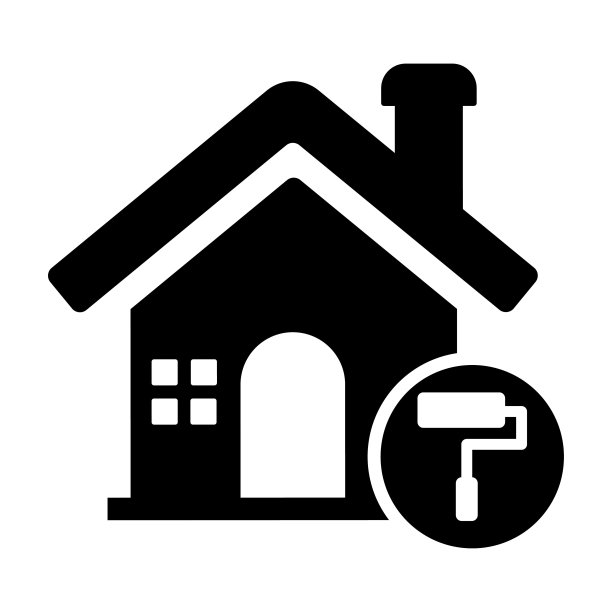 房屋油漆刷图标图片下载