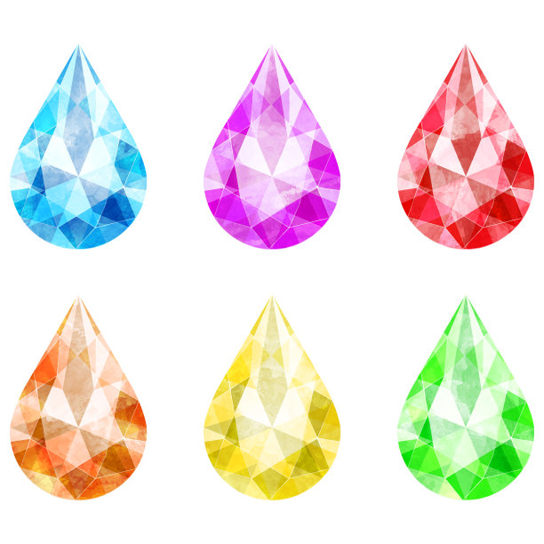 梨形辉煌切割珠宝水彩插图集图片下载