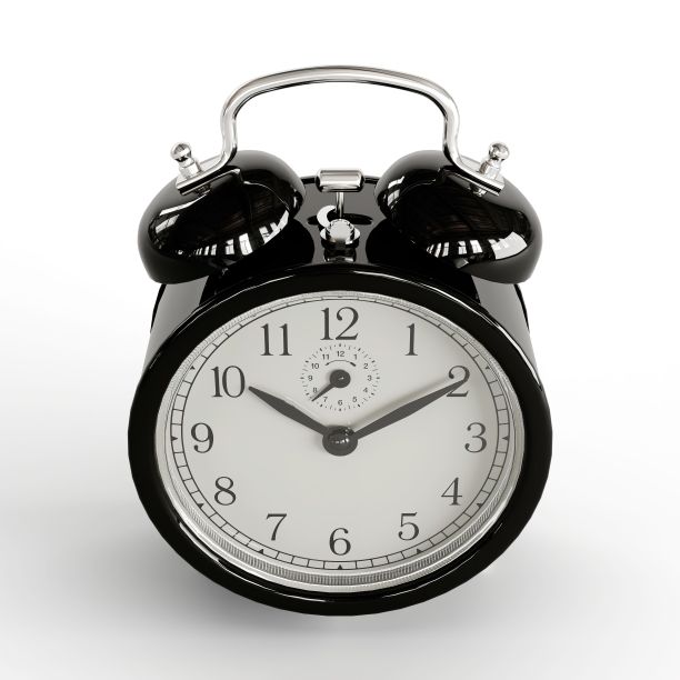 一个闹钟孤立在白色背景的3d插图图片下载
