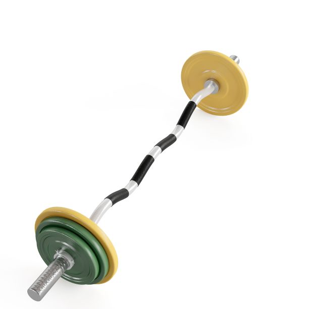 在白色背景上孤立的杠铃的3D插图图片下载