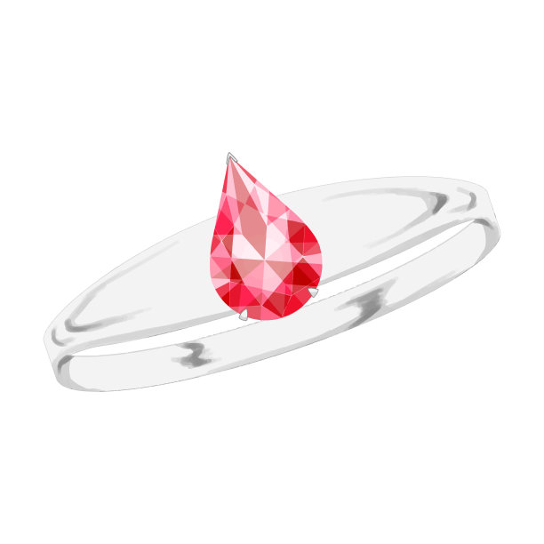 红色戒指珠宝梨形状辉煌的切割插图图片下载
