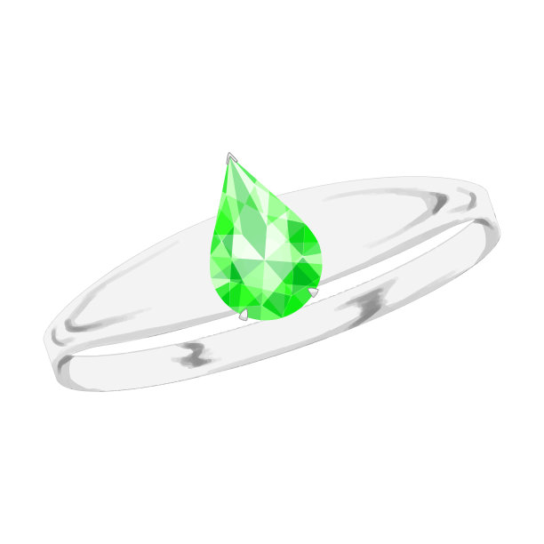 插图的绿色戒指珠宝梨形状辉煌的削减图片下载
