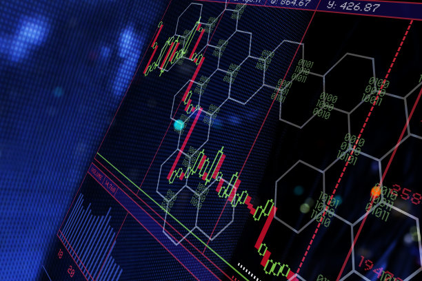 财务图表，区块链连接和屏幕风格背景上的数据图片下载