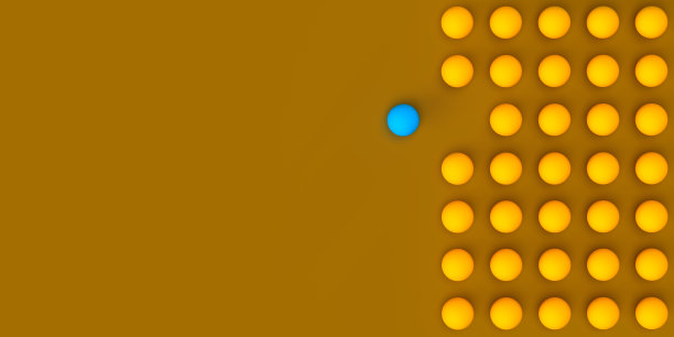 蓝色管理球体引领人群，俯视图图片下载