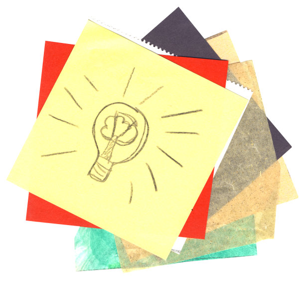 企业愿景发展和理念理念，以灯泡为创新标志，孤立在白色上。图片下载