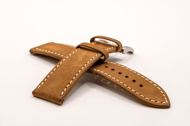 陈年棕褐色软皮革表带图片下载