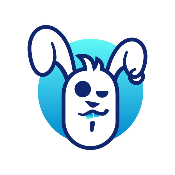 矢量插图兔子简单的吉祥物风格。图片下载