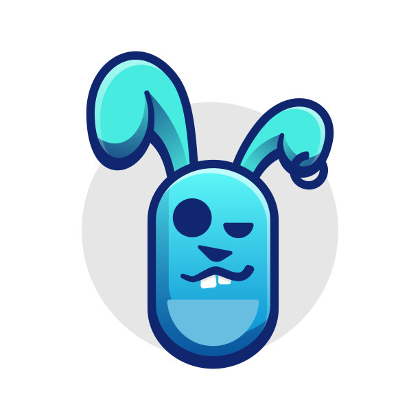 矢量插图兔子简单的吉祥物风格。图片下载