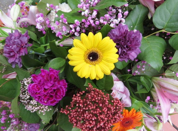 美丽的艺术花温柔的花束玫瑰，菊花，图片下载