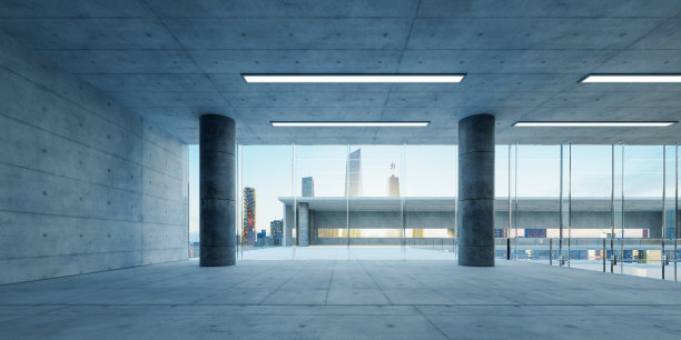 现代玻璃幕墙商业建筑空间空旷图片下载
