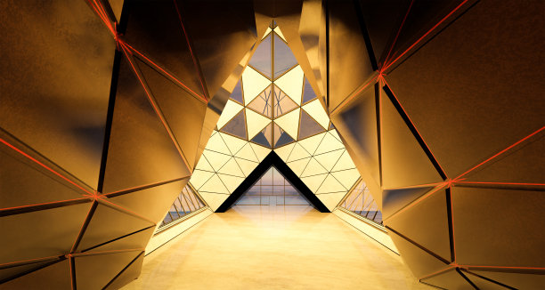 当代三角造型设计现代建筑建筑室内图片下载