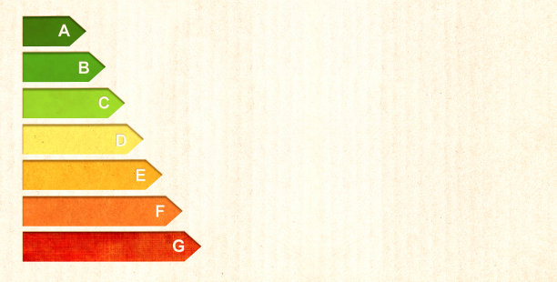 纸板材质的能源效率图表。水平横幅与生态纸纹理。纸板背景。能源类，生物能源，生态零浪费理念图片下载