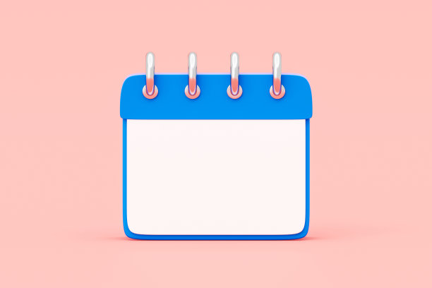 蓝色日历3d图标日期时间表孤立在粉红色背景与空时间提醒计划约会议程概念或白纸组织者计划日历和空白时间表会议页面。图片下载