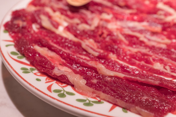 潮汕牛肉火锅，薄片牛肉，薄片嫩牛肉，嫩牛肉，鲜牛肉图片下载