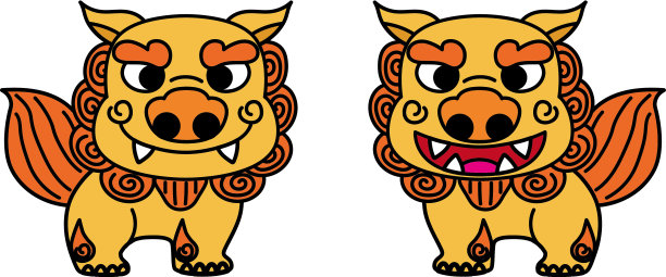 一个可爱的shisa的插图图片下载