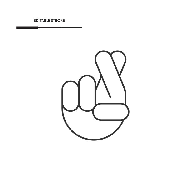 手指交叉图标矢量设计。图片下载