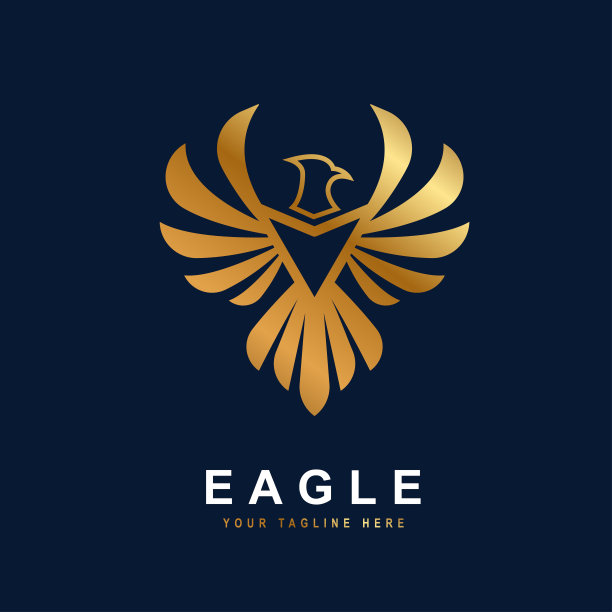 鹰标志金色概念图片下载