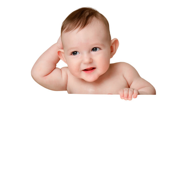 好奇的婴儿，孤立在白色背景上。孩子男孩在六个月大时，复制空间图片下载