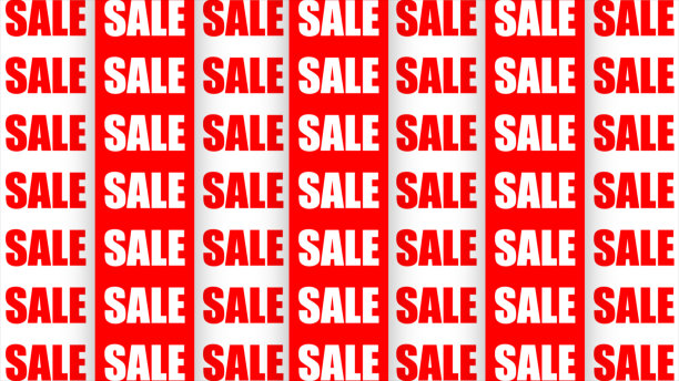 红白背景上的红色销售文字图片下载