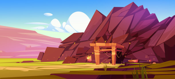 金矿入口自然景观，洞窟景观图片下载