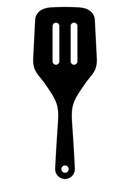 简单的锅铲平面图标矢量插图图片下载