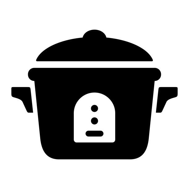 电饭煲简单的平面图标矢量插图图片下载