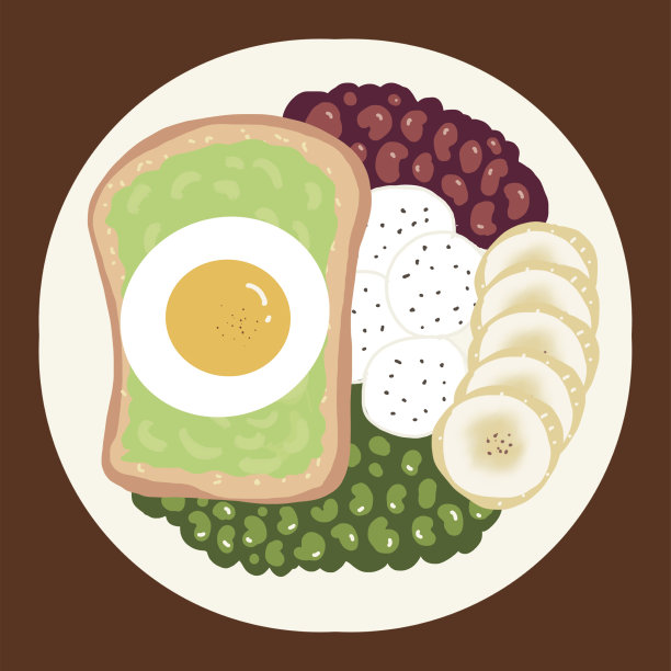 盘子上的健康食品插图角图片下载