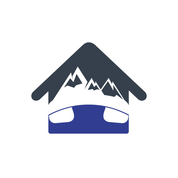 山叫矢量标志设计模板。手机与山图标标志设计。图片下载