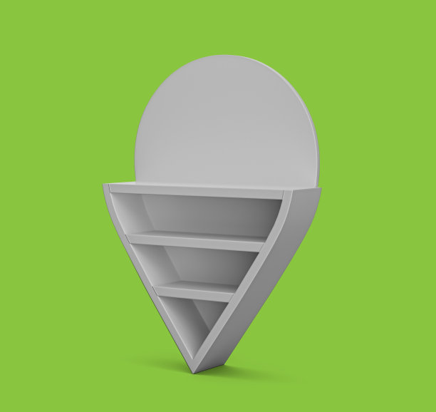 数字3D说明的白色地图指针-位置符号隔离在绿色背景图片下载